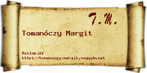 Tomanóczy Margit névjegykártya