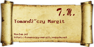 Tomanóczy Margit névjegykártya