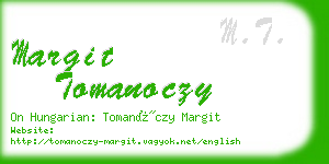 margit tomanoczy business card